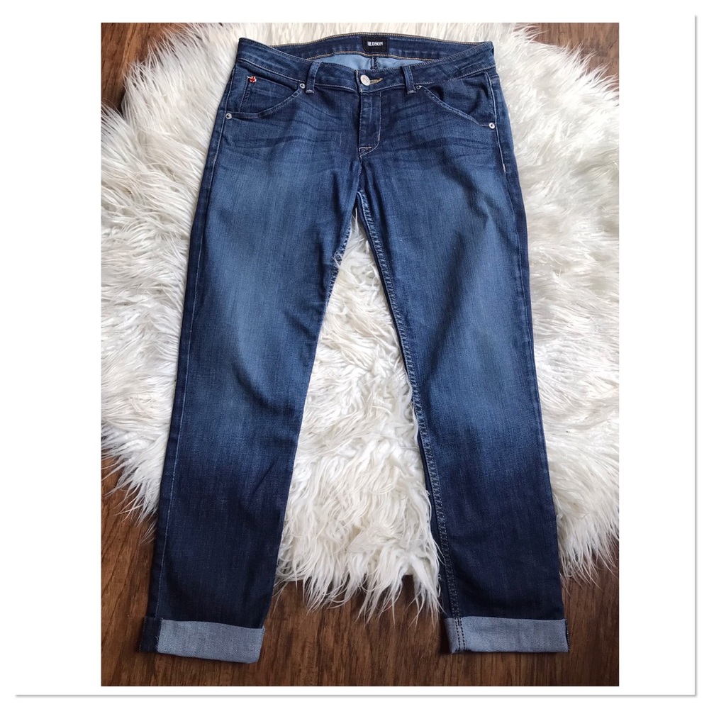 Hudson Baccara Straight Cuffed Crop Denim Blue Kern Color Jeans Size 29